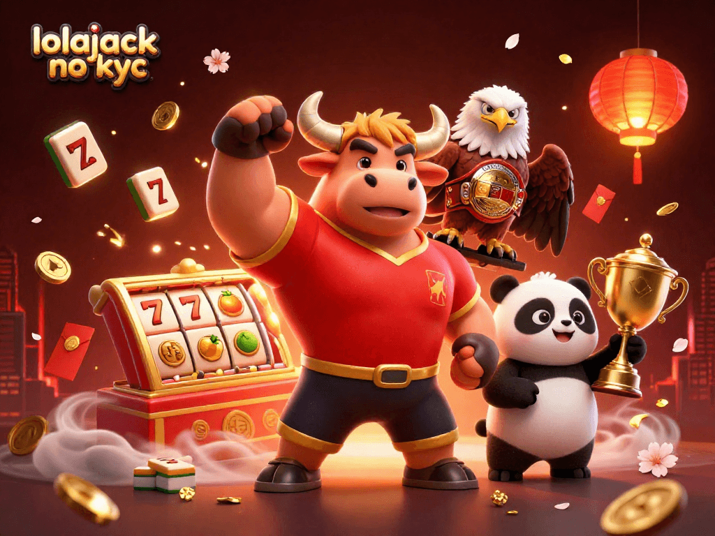 Win big with lolajack no kyc in this dynamic 3D casino celebration illustration.