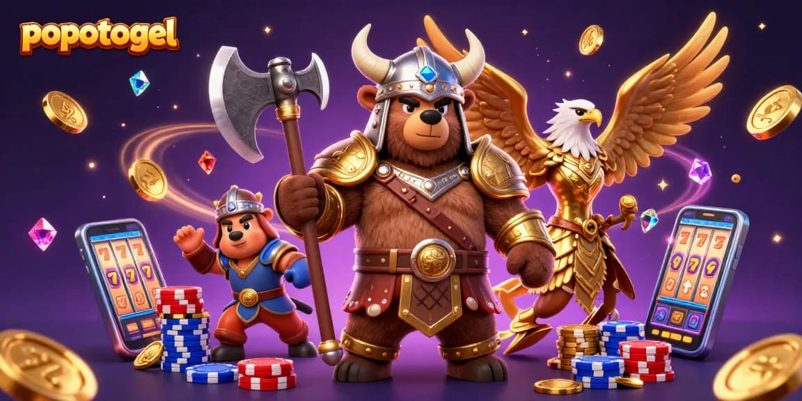 Spin the reels with popotogel while a Viking berserker bear and Valkyrie eagle bring the casino to life!