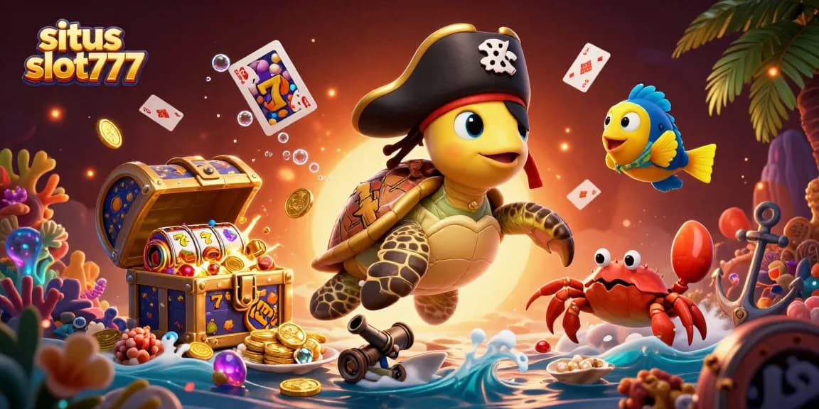 Situs slot777 adalah tempat bermain slot seru dengan karakter kartun laut menghibur dan suasana kasino menarik.