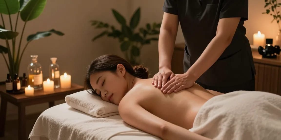 Serene scene of 부산스웨디시 massage therapy showcasing relaxation and wellness.