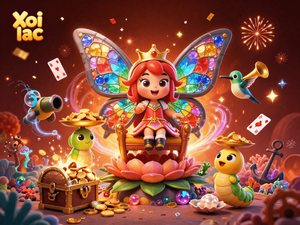 Xoi lac offers an exciting gambling experience with vibrant casino-themed 3D illustration.