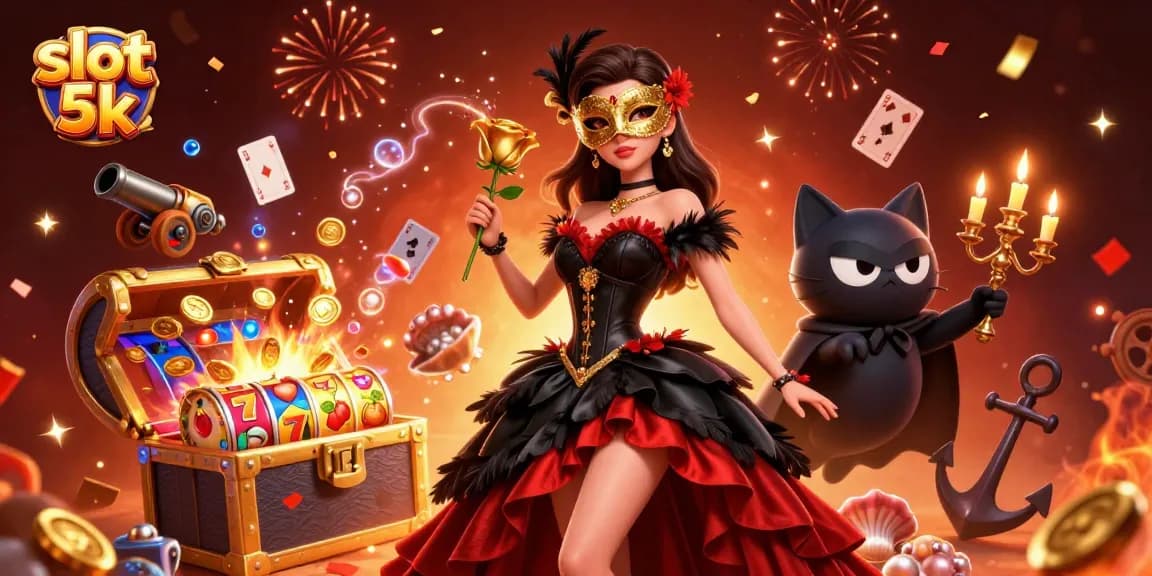 Spin big with slot 5k and enjoy vibrant casino elements in this dramatic illustration.