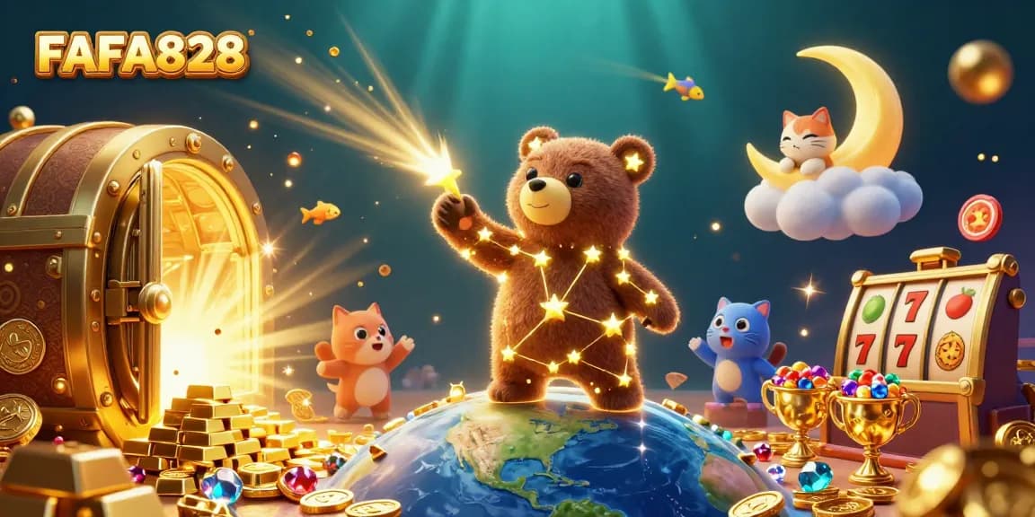Engage with FAFA828's vibrant slots universe featuring golden treasures and playful characters.