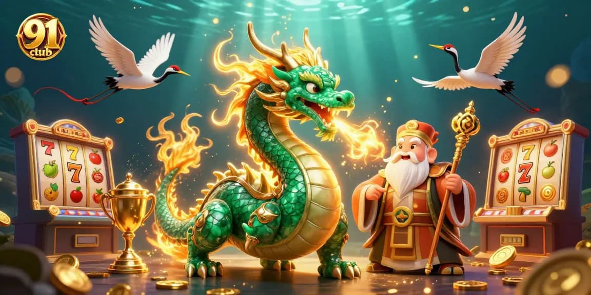 Experience the magical world of 91 club with vibrant games featuring jade dragon and lucky cranes.