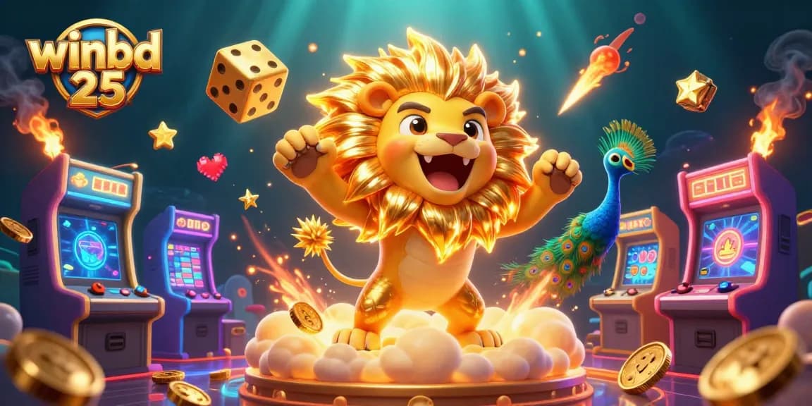 Experience the excitement of winbd 25 with a vibrant 3D casino-inspired digital illustration.