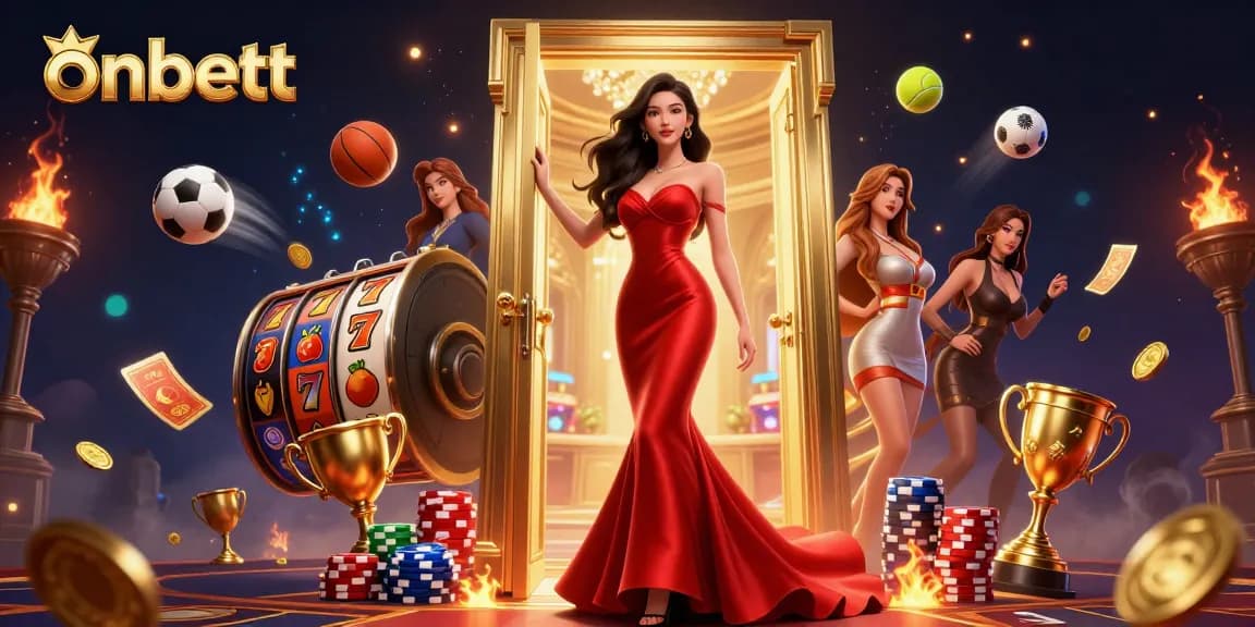 Experience thrilling gaming action at onbett with vibrant casino elements and a stunning atmosphere.