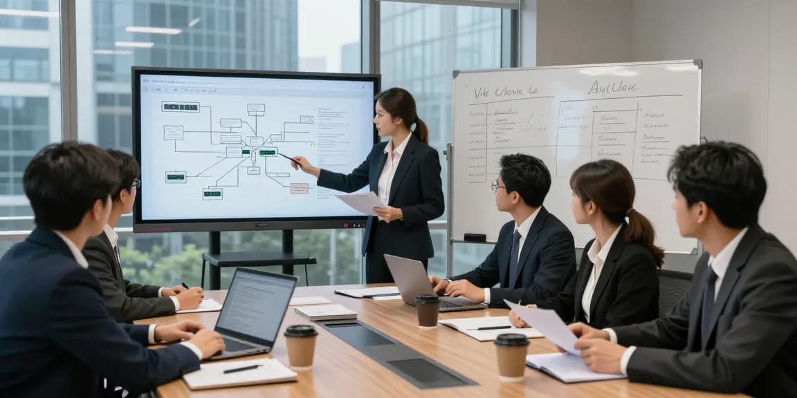 Legal professionals conducting asset tracing analysis in a modern office.