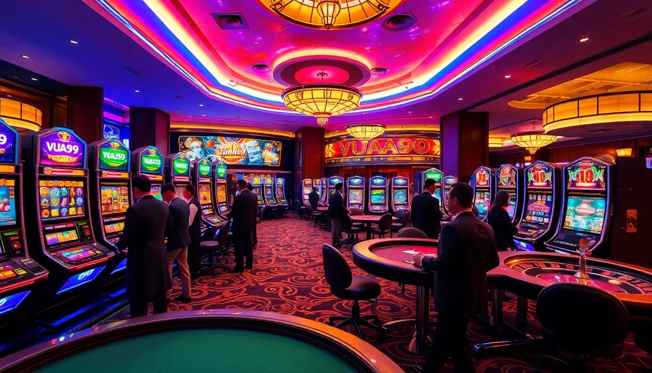 Experience thrilling gameplay at Vua99 with vibrant slot machines and exciting betting moments.