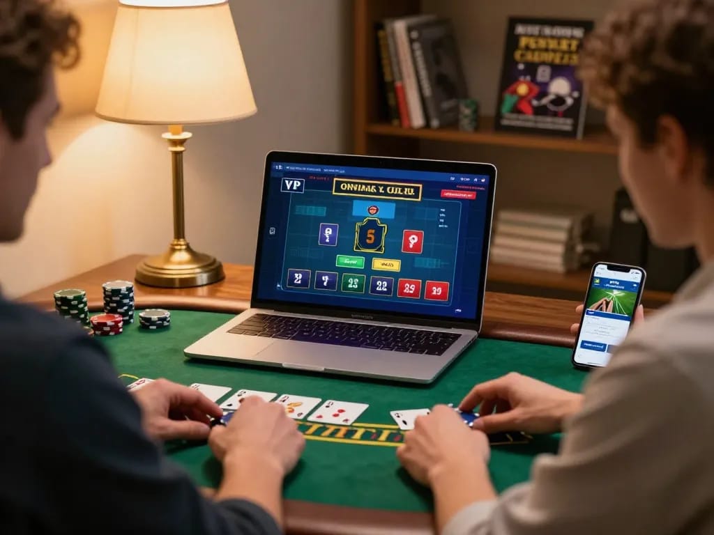 Player strategizing bets on 388bet while using live dealer blackjack on a laptop at home.