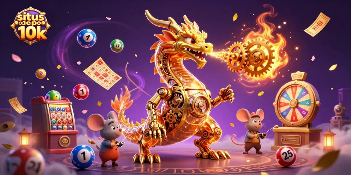 Experience thrilling rewards at situs depo 10k with vibrant lottery balls, dragons, and exciting game elements!