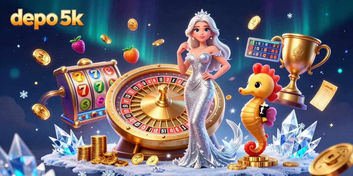Engage with the excitement of depo 5k at the vibrant casino scene featuring a glamorous mermaid.