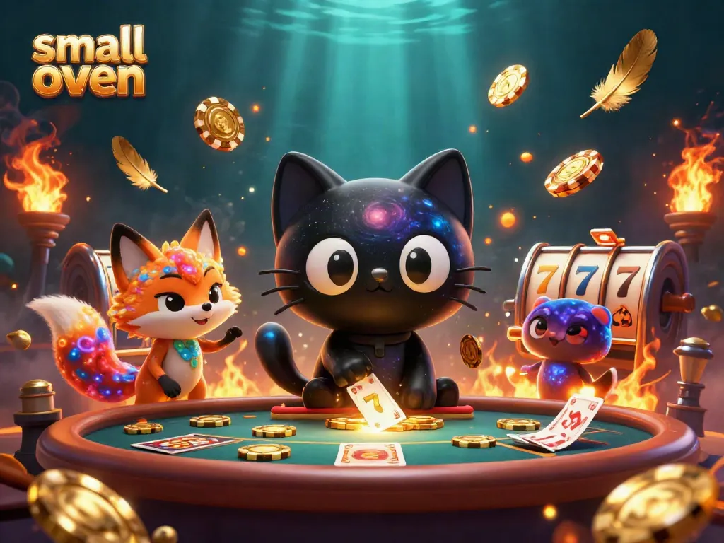 Engage in big wins at the cosmic casino with a small oven in the scene.