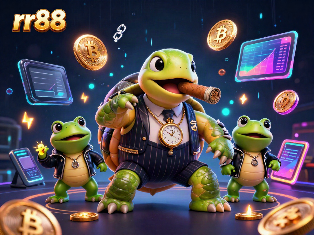 Experience thrilling action at rr88 with our cartoon casino characters and crypto elements.