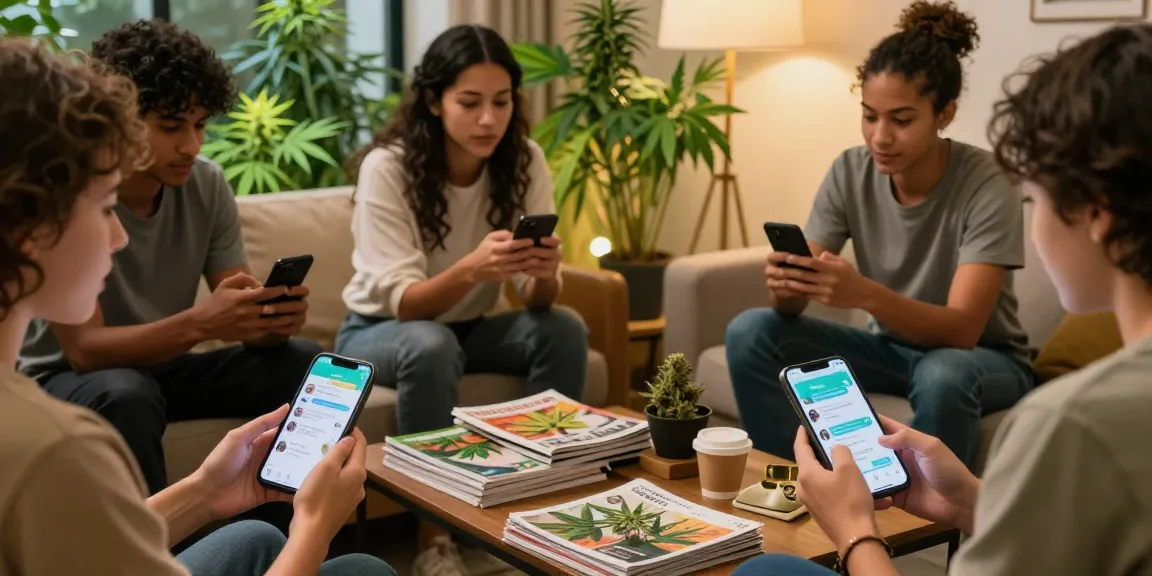Engaged users in a cannabis Telegram community sharing news and updates about weed telegram near me.