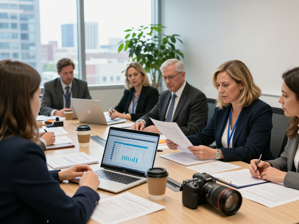 Discover rokok88 rtp insights with Beth Pearce in a professional public administration setting reviewing fiscal reports.