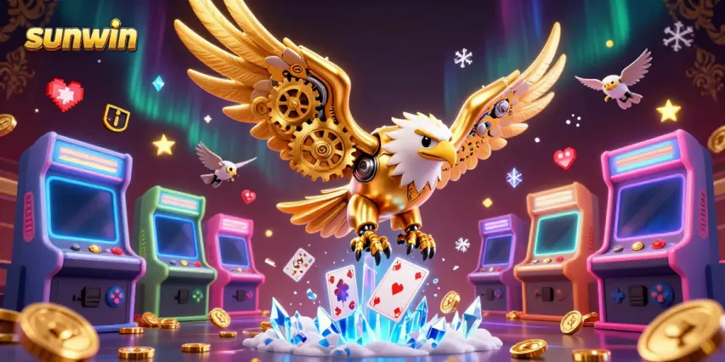 Experience thrilling gameplay with sunwin's fantastical eagle soaring over vibrant casino elements and gaming adventures.