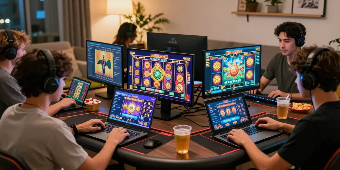 Exciting gaming session featuring players engaged in slot deposit 5k games at home.