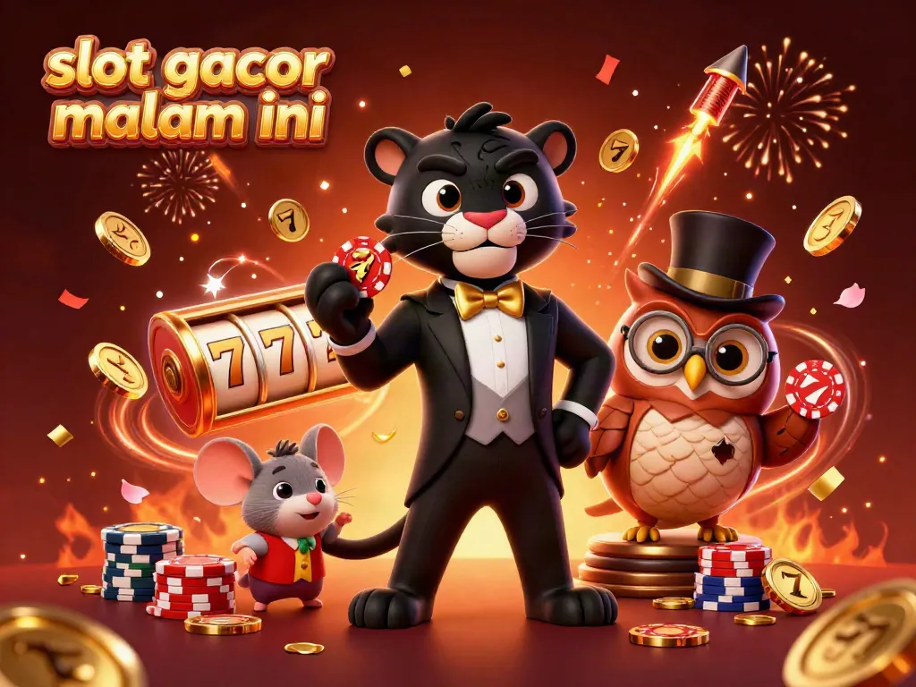 Menang slot gacor malam ini dengan panther elegan yang membagikan kartu di tengah suasana meriah.