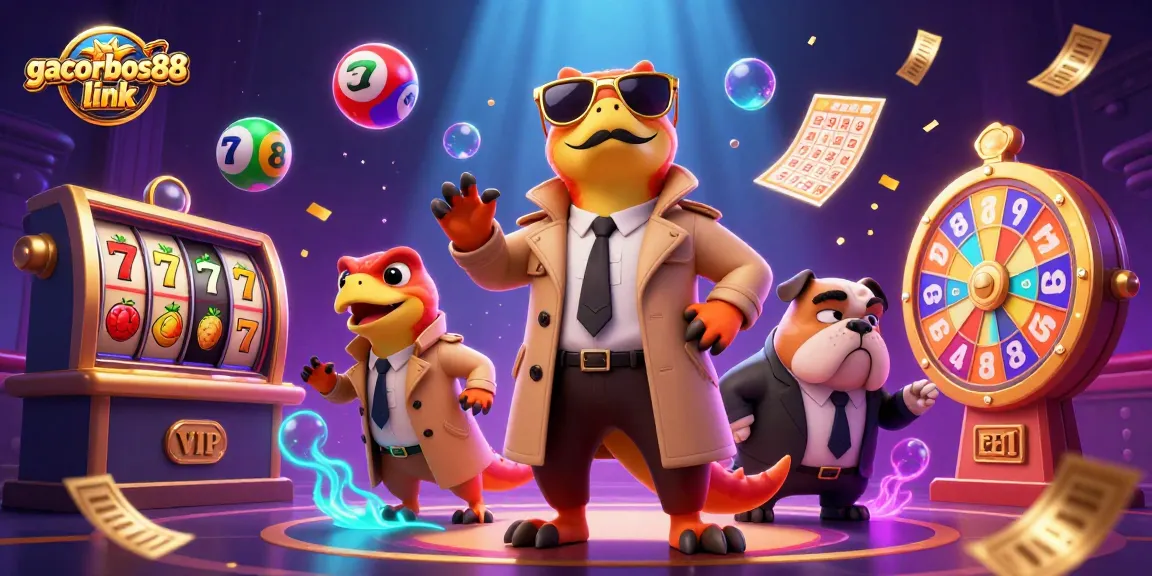 Experience the thrill of gacorbos88 link with animated characters and vibrant casino elements.