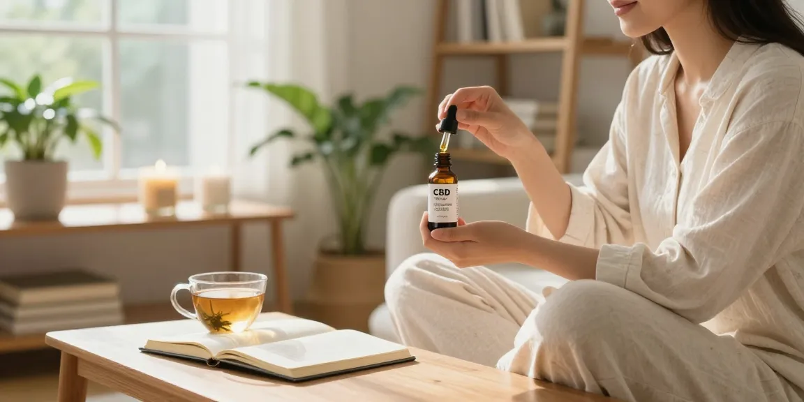 Relaxing with CBD North full spectrum cbd oil in a bright home setting, creating a serene atmosphere.
