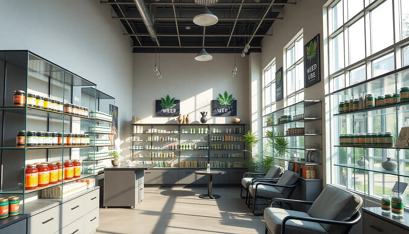 Browse premium products at the Weed Store in a welcoming, modern interior.