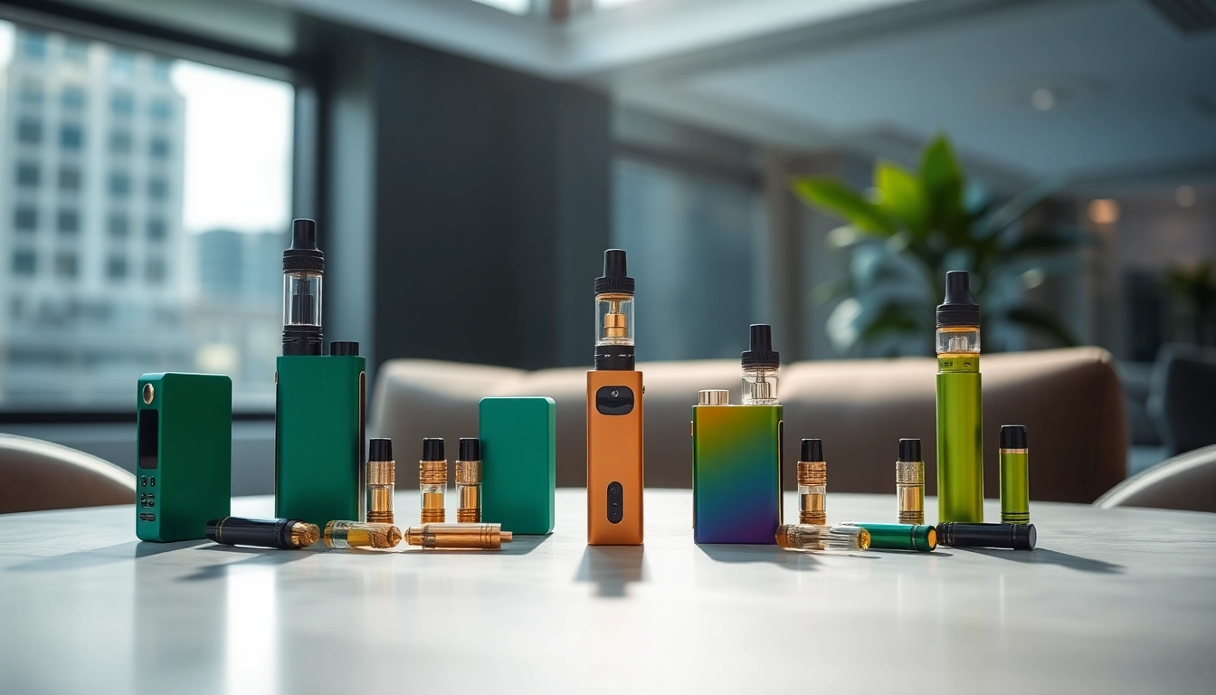 Cannabis Vape products showcased elegantly with a modern aesthetic and inviting ambiance.