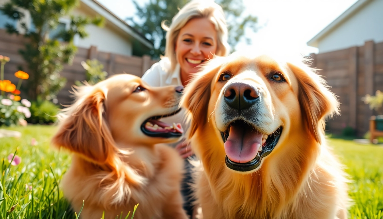 Engaged dog enjoying companionship in a vibrant setting representing CBD For Pet benefits.