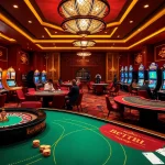 Experience Gopay88 Daftar through a vibrant casino scene filled with strategic card games and thrilling slot machines.
