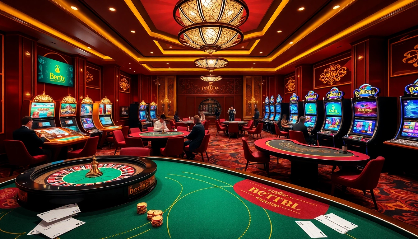 Experience Gopay88 Daftar through a vibrant casino scene filled with strategic card games and thrilling slot machines.