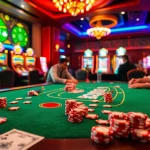 IWIN casino players engaged in a high-stakes poker game at a luxurious gaming table.