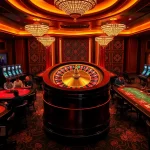 Players enjoying high-stakes gambling at a luxurious casino scene at https://789b.one/ with roulette tables and vibrant atmosphere.