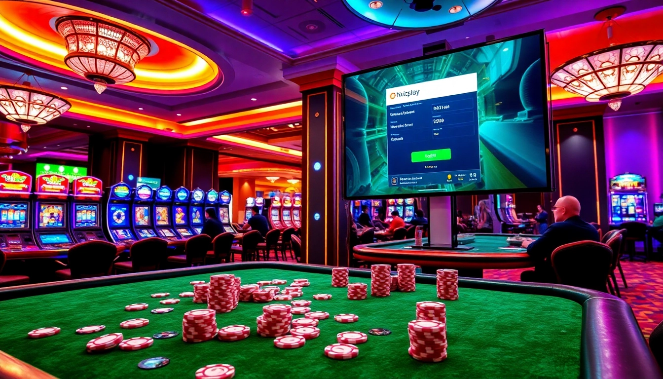 Experience the thrill of onicplay login at a vibrant casino with dazzling slot machines and poker tables.