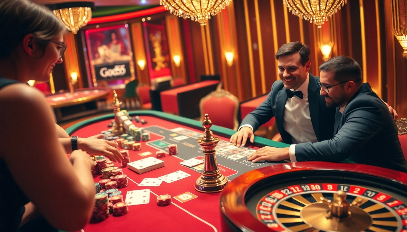 God55 gaming table with poker chips and cards displayed, creating excitement in online gambling.