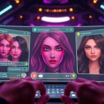 Dynamic NSFW character AI chat interface with vibrant visuals and intimate user engagement.