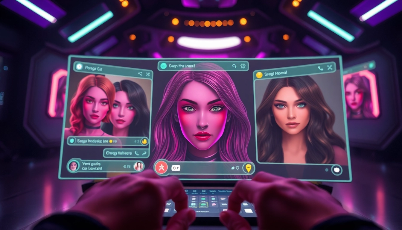 Dynamic NSFW character AI chat interface with vibrant visuals and intimate user engagement.