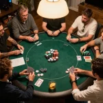 Players enjoying a thrilling poker night together at home with gtatogel strategies in hand.
