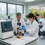WeeDutch researchers collaborating on innovative cannabinoid extraction in a modern lab.