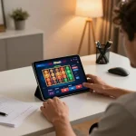 Player exploring the vibrant interface of 99win casino app on tablet, ensuring dynamic online gaming experience.