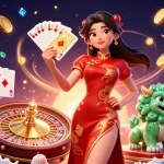 YOWESTOGEL DAFTAR showcases a thrilling casino scene with vibrant characters and dynamic game elements.