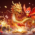 Experience thrilling wins at 123win trang chủ with dynamic scenes of a golden dragon and exciting casino elements.