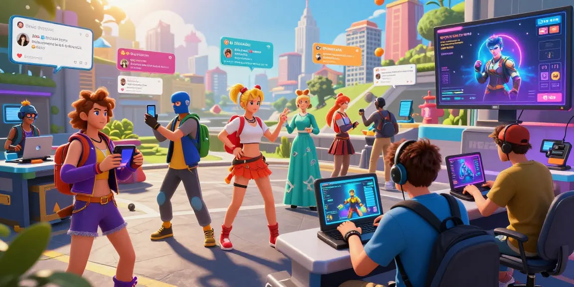 Engaging scene of players in the Status game creating avatars and interacting with AI characters from popular fandoms.