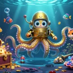Experience thrilling J188 đăng nhập with a kraken, diving cat, and ocean treasures.
