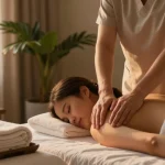 Enjoying a rejuvenating 구로마사지 in a tranquil spa setting with soothing ambiance.