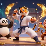 Engage with the go99 link as a kung fu tiger, panda disciple, and monkey create a vibrant casino scene.