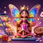 Mesin slot mega slot yang penuh warna dengan karakter unik dalam ilustrasi kasino yang menarik.