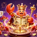 Experience the excitement of slot terbaru with a lively golden crab emperor and sparkling casino elements!