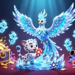 Engage with Link tải sunwin through an icy fantasy world featuring a phoenix and casino elements.