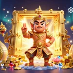 Experience the thrill of FUN88 live casino with engaging graphics, golden treasures, and festive atmosphere.