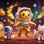 Experience thrilling slot hoki action with vibrant characters and dynamic game elements in a rich casino scene.