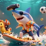 Surf thrilling games and rewards at iwinclub with this vibrant underwater casino scene.
